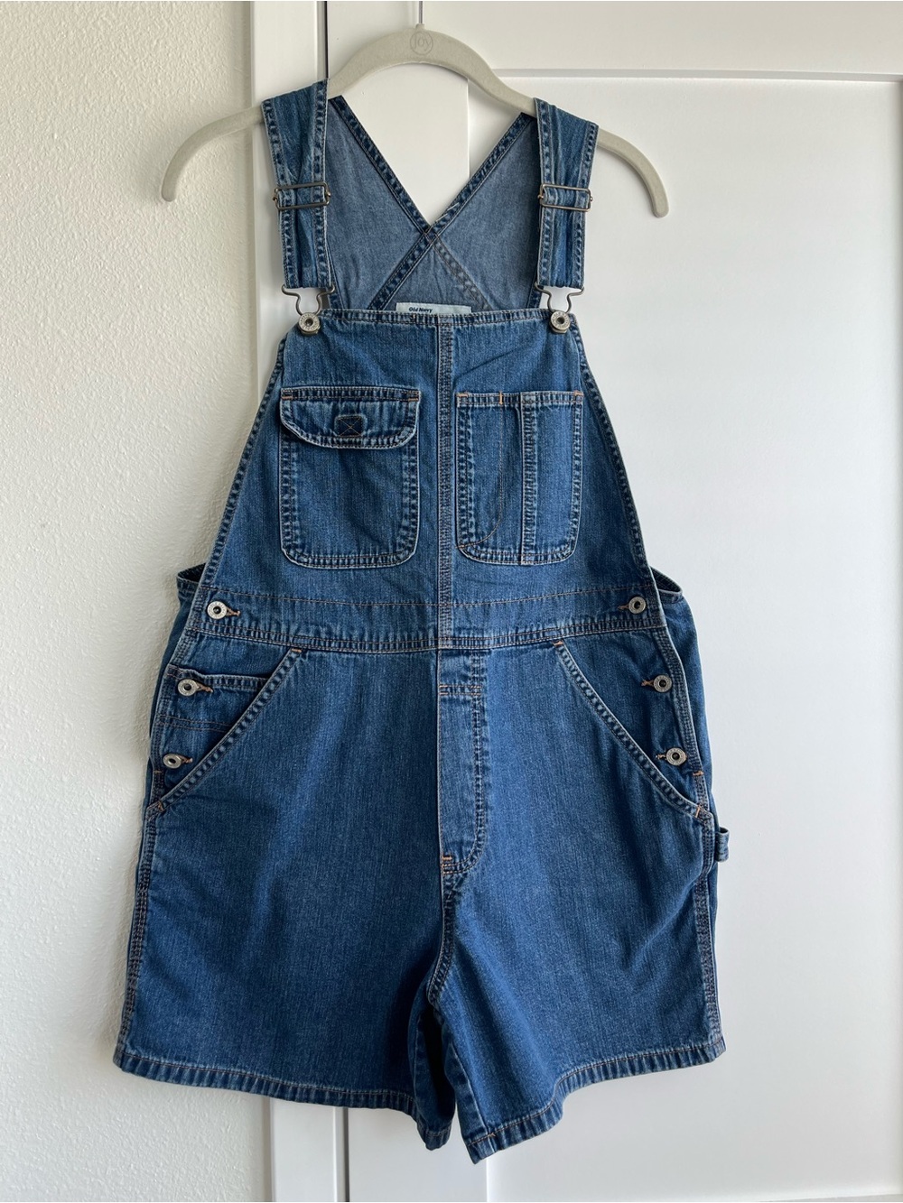 Vintage Denim Short Overalls in Blue
